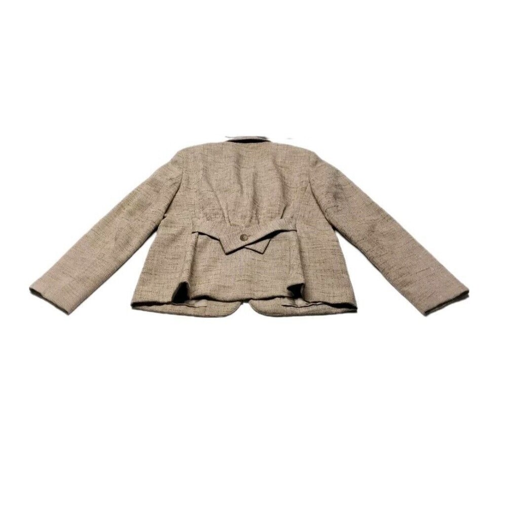 Jones New York Tan Brown Womens Blazer Size 10 Linen Blend Jacket Length 25" GUC - Picture 12 of 12
